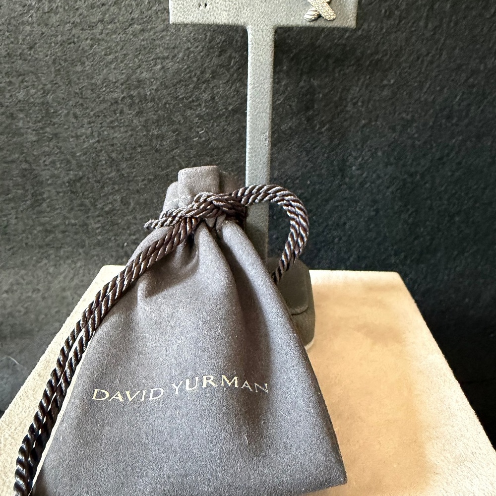 Recently Retired  -David Yurman Petite X Diamond Earring - 14K/925 - DY Back